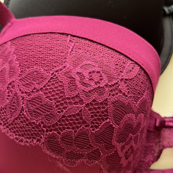 Bundle Maidenform Self Expressions every day push-up bra. Eggplant & black - Picture 2 of 7